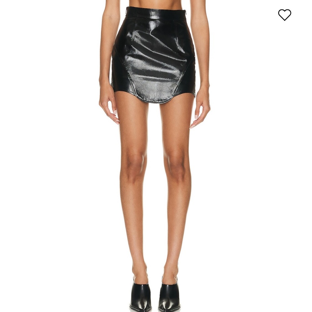 ZEYNEP ARCAY Black Lamb Leather Mini Skirt Sz 0 US